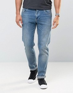 Умеренно выбеленные узкие джинсы стретч ASOS - Синий