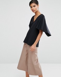 Топ с рукавами-кейп ASOS - Черный