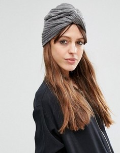 Шапка-тюрбан в рубчик ASOS - Серый