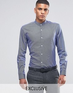 Рубашка скинни в полоску Number Eight Savile Row - Темно-синий