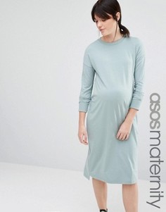 Платье с высокой горловиной для беременных ASOS Maternity - Синий