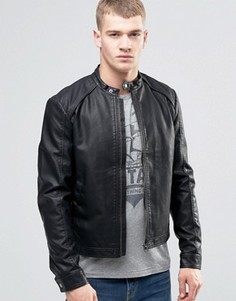 Байкерская куртка из искусственной кожи Jack & Jones Originals - Черный