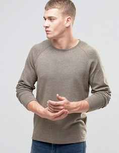Трикотажный джемпер с необработанными краями и круглым вырезом Jack & Jones Vintage - Бежевый
