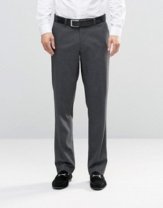 Темно-серые строгие брюки слим ASOS - Серый