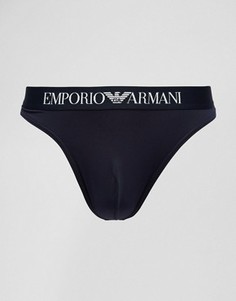 Стринги из микрофибры Emporio Armani - Темно-синий