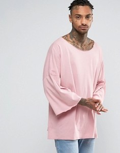 Oversize-футболка с заниженной линией плеч Granted - Розовый