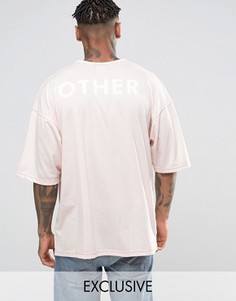 Oversize-футболка с принтом на спине Other UK - Розовый