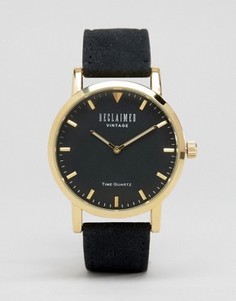 Часы с черным замшевым ремешком Reclaimed Vintage - Черный