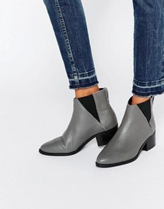 Серые кожаные ботинки челси Pieces Drina - Серый