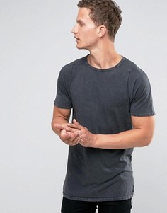 Удлиненная футболка с круглым вырезом Selected Homme - Серый