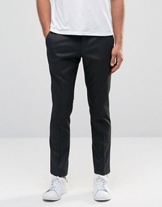 Зауженные брюки из фактурной эластичной ткани Selected Homme - Черный