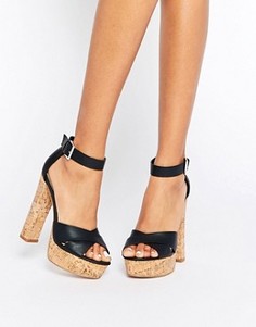 Сандалии на каблуке и платформе ASOS TEGAN - Черный