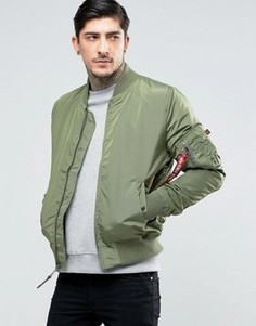 Зеленый бомбер кроя слим Alpha Industries MA-1 - Зеленый