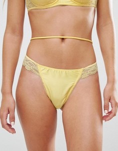 Кружевные стринги ASOS Alice - Желтый