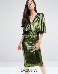 Платье миди с пайетками Club L - Зеленый