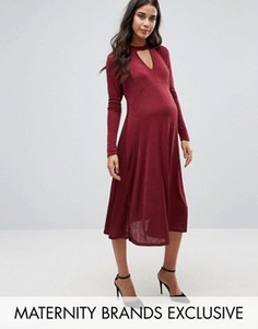 Платье миди с бантиком для беременных Bluebelle Maternity - Красный