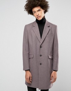 Меланжевое пальто из шерстяной смеси ASOS - Фиолетовый