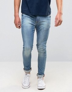 Выбеленные супероблегающие джинсы ASOS - Синий