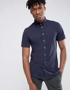 Темно-синяя рубашка классического кроя с короткими рукавами Burton Menswear - Темно-синий