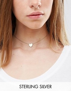 Ожерелье-чокер из позолоченного серебра с подвеской-сердечком ASOS - Золотой