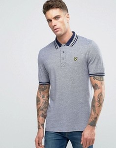 Темно-синее поло из пике с логотипом в виде орла Lyle & Scott - Темно-синий