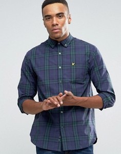 Темно-синяя рубашка классического кроя в клетку Lyle & Scott - Темно-синий