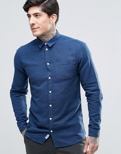 Рубашка на пуговицах с карманом Minimum - Темно-синий