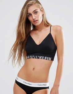 Бесшовное бюстье с логотипом Calvin Klein - Черный