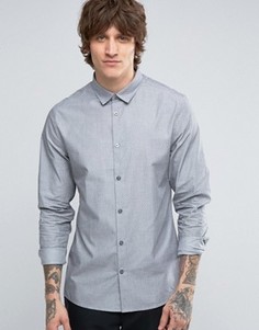 Рубашка узкого кроя с принтом Hoxton Shirt Company - Серый