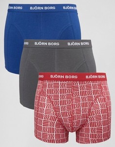 3 пары боксеров-брифов Bjorn Borg - Красный