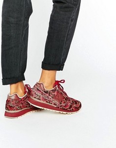 Красные кроссовки с цветочным принтом и эффектом ворса пони Le Coq Sportif - Красный