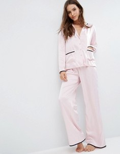 Сатиновый пижамный комплект ASOS Christy - Розовый