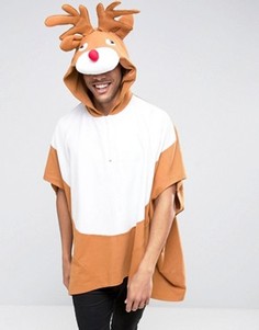 Новогоднее пончо Олень ASOS - Мульти