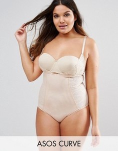 Корректирующее боди с кружевом ASOS CURVE SHAPEWEAR - Бежевый