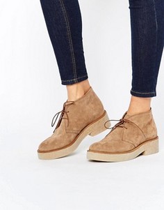 Замшевые ботинки на шнуровке ASOS ALVA - Бежевый