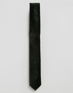 Бархатный галстук цвета хаки Devils Advocate - Зеленый