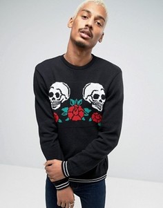 Джемпер с черепами ASOS - Черный