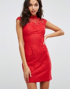 Облегающее платье с высоким воротом Lipsy - Красный
