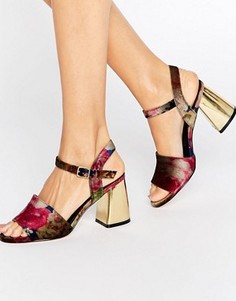 Бархатные сандалии на каблуке ASOS HOLYWELL - Мульти