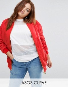 Бомбер в стиле оversize от ASOS CURVE - Красный