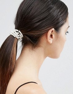 Резинка для волос с искусственным жемчугом ASOS - Кремовый