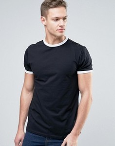 Черная футболка New Look Ringer - Черный