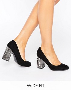 Туфли-лодочки для широкой стопы на блочном каблуке New Look - Черный