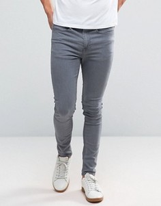 Серые супероблегающие джинсы New Look - Серый