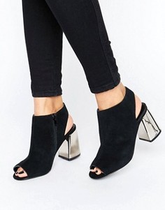 Ботильоны на металлическом каблуке с открытой пяткой New Look - Черный