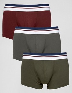 Набор из 3 хипстерских трусов с полосатым поясом ASOS - СКИДКА - Мульти