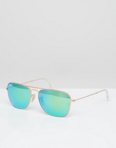 Солнцезащитные очки-авиаторы с зеркальными стеклами Ray-Ban 0RB3136 - Золотой