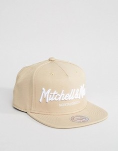 Бейсболка с логотипом Mitchell & Ness - Бежевый