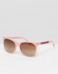 Розовые квадратные солнцезащитные очки Emporio Armani - Розовый