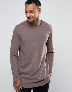 Супердлинный лонгслив с асимметричным краем ASOS - Серый